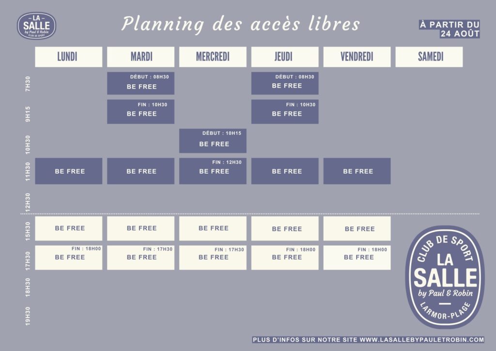 planning des accès libres